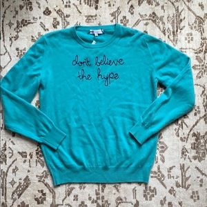 Lingua Franca ‘Don’t believe the hype’ Cashmere sw